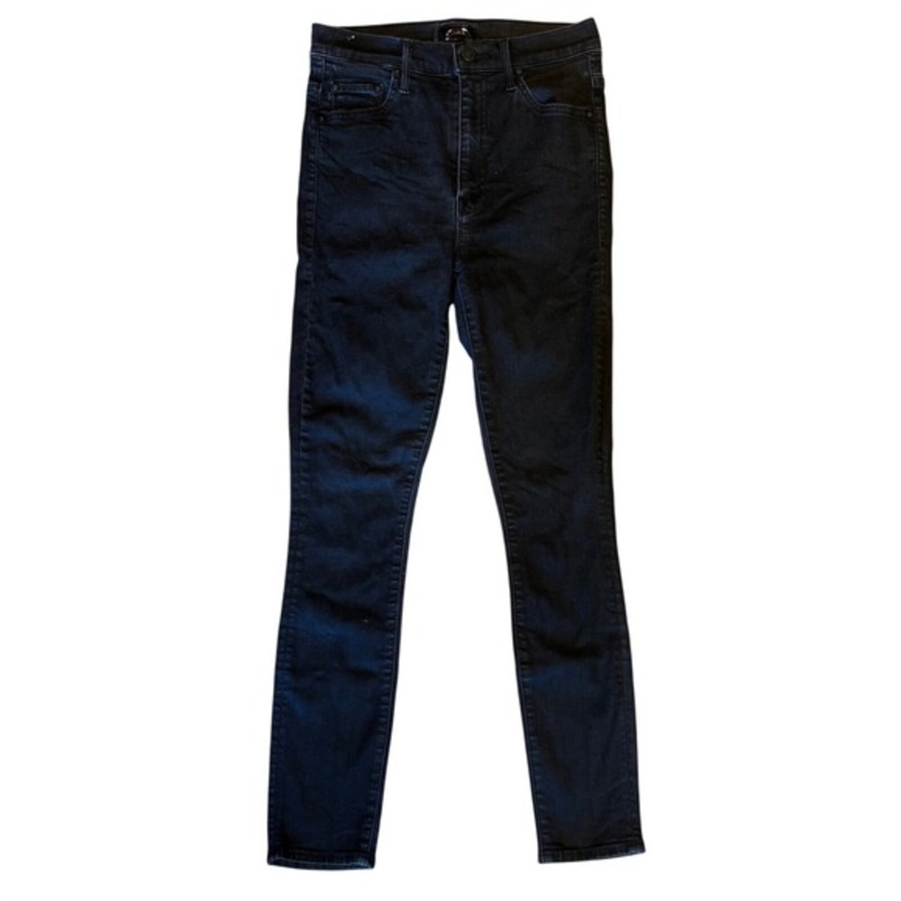Mother The Swooner Ankle High Rise Skinny Jeans Wet Paint‎ Black Women's Size 27